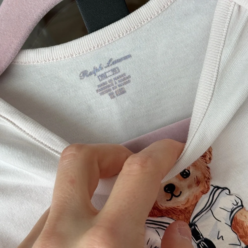 Ralph Lauren Teddy bear onesie baby girl short sleeve bodysuit sailor outfit